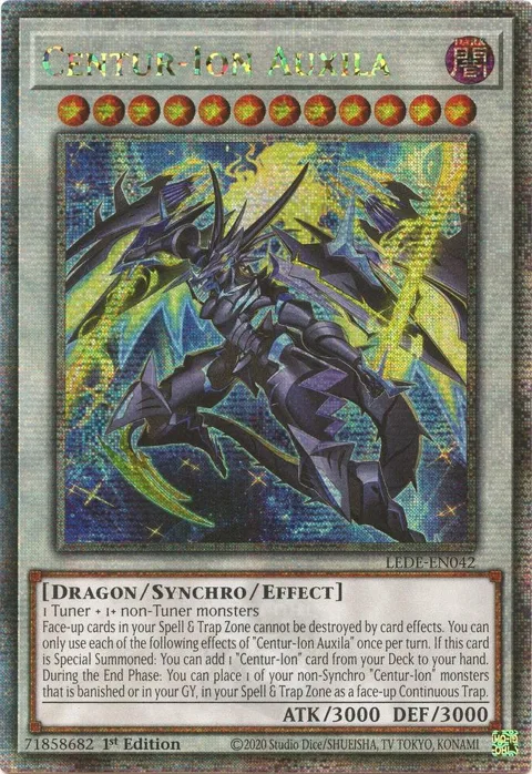 Centur-Ion Auxila Quarter Century Secret Rare LEDE-EN042 Yu-Gi-Oh card from Legacy of Destruction
