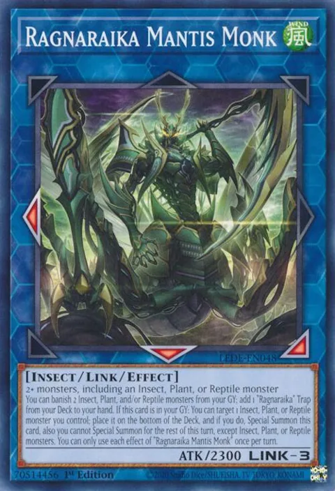 Ragnaraika Mantis Monk LEDE-EN048 Yu-Gi-Oh card from Legacy of Destruction
