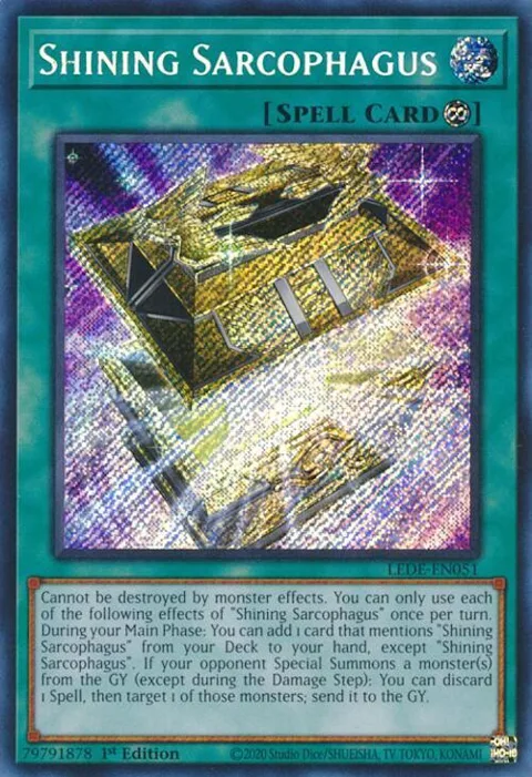 Shining Sarcophagus LEDE-EN051 Yu-Gi-Oh card from Legacy of Destruction