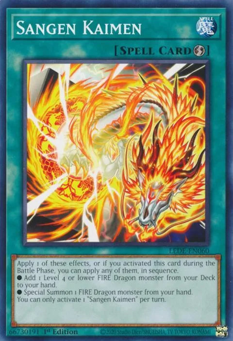 Sangen Kaimen LEDE-EN060 Yu-Gi-Oh card from Legacy of Destruction