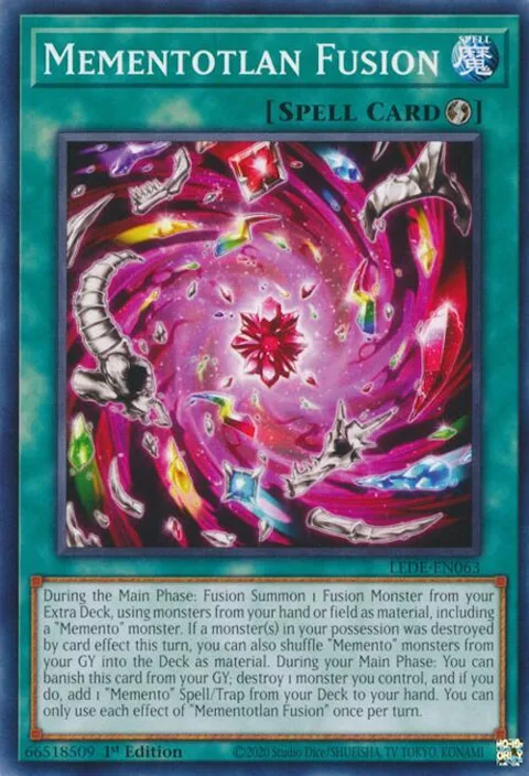 Mementotlan Fusion LEDE-EN063 Yu-Gi-Oh card from Legacy of Destruction