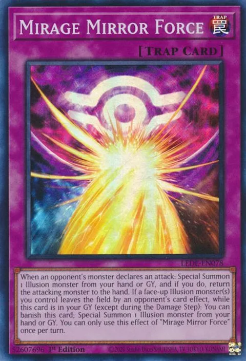 Mirage Mirror Force LEDE-EN078 Yu-Gi-Oh card from Legacy of Destruction