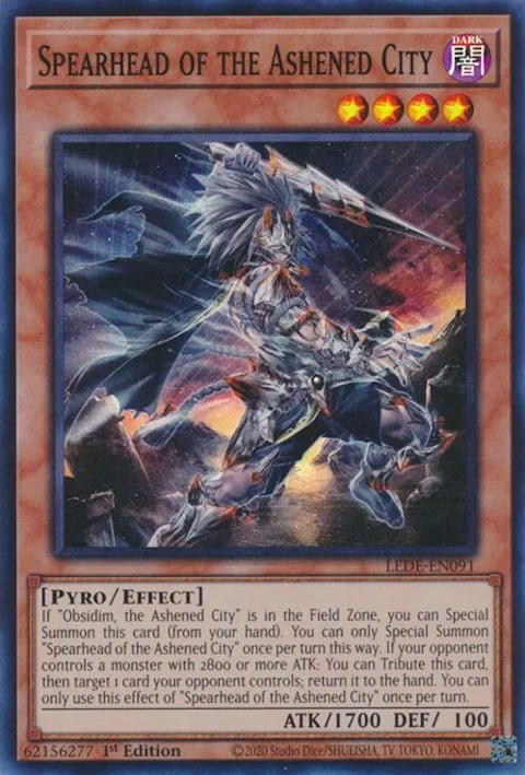 Spearhead of the Ashened City LEDE-EN091 Yu-Gi-Oh card from Legacy of Destruction