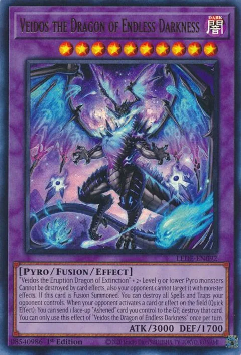 Veidos the Dragon of Endless Darkness LEDE-EN092 Yu-Gi-Oh card from Legacy of Destruction