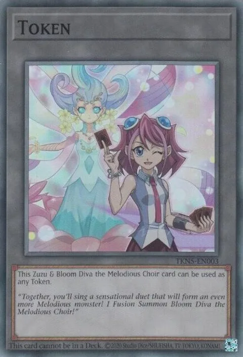 Token: Zuzu and Bloom Diva the Melodious Choir TKN5-EN003 Yu-Gi-Oh card from Legacy of Destruction