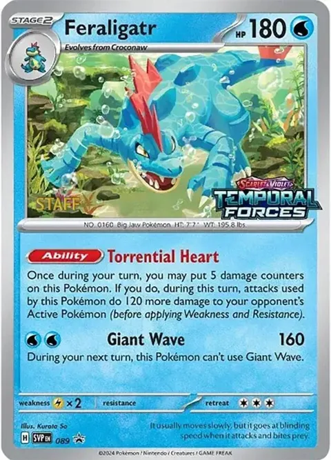 Feraligatr - 089 Prerelease [Staff] #089 Holofoil Pokémon card from Scarlet & Violet Promo Cards