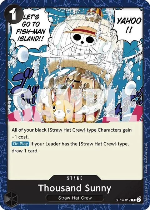 Thousand Sunny ST14-017 One Piece card from Starter Deck 14: 3D2Y