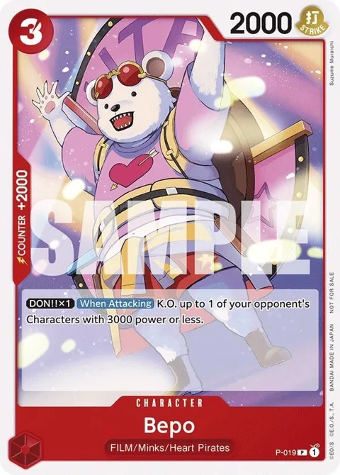 Bepo Tournament Pack Vol. 7 P-019 One Piece card from One Piece Promotion Cards