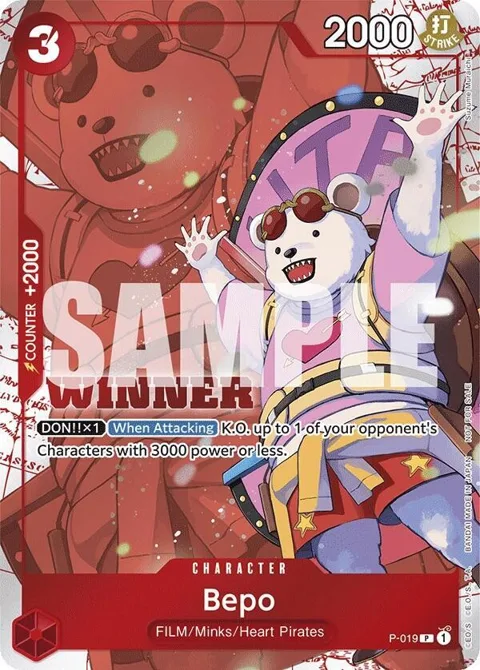 Bepo Winner Pack Vol. 7 P-019 One Piece card from One Piece Promotion Cards