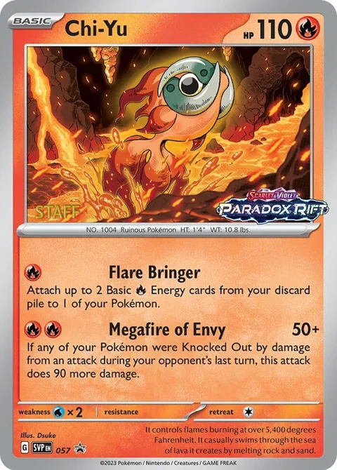 Chi-Yu - 057 Prerelease [Staff] #057 Holofoil Pokémon card from Scarlet & Violet Promo Cards
