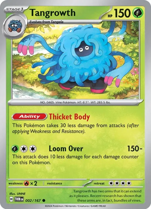 Tangrowth #002/167 Pokémon card from Twilight Masquerade