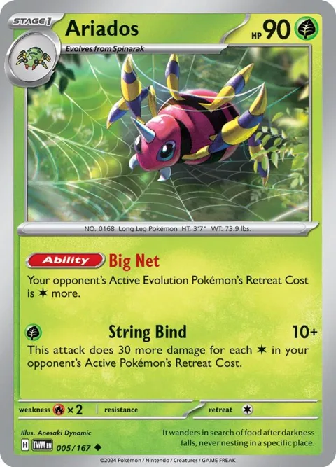 Ariados #005/167 Pokémon card from Twilight Masquerade
