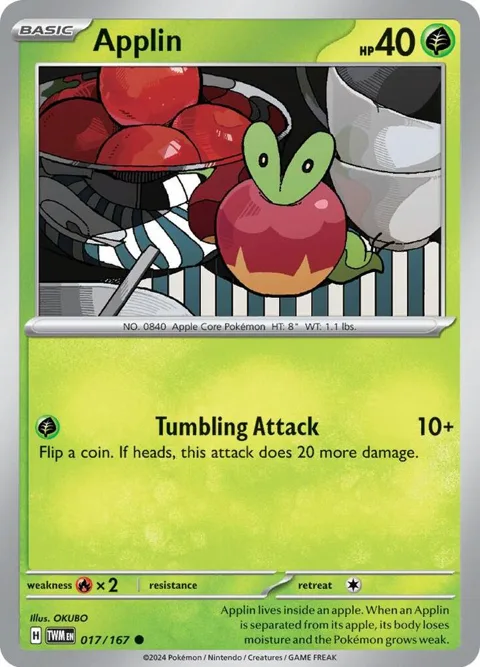 Applin #017/167 Pokémon card from Twilight Masquerade
