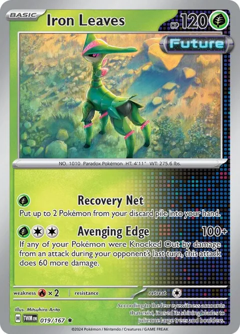 Iron Leaves #019/167 Holofoil Pokémon card from Twilight Masquerade