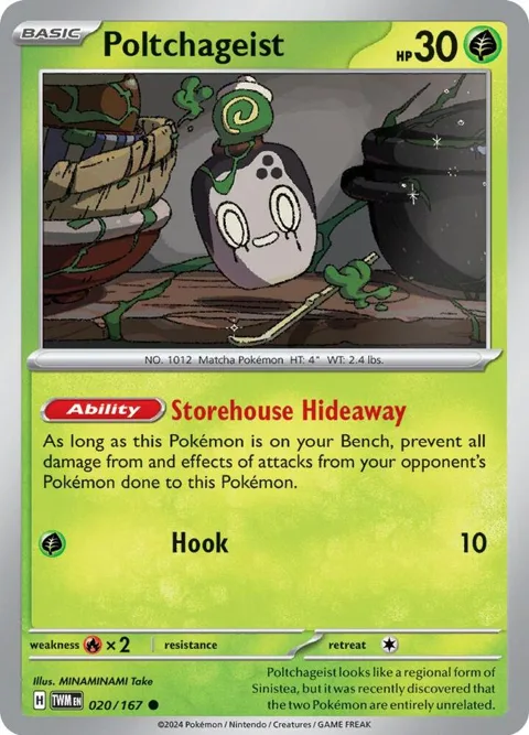 Poltchageist #020/167 Reverse Holofoil Pokémon card from Twilight Masquerade