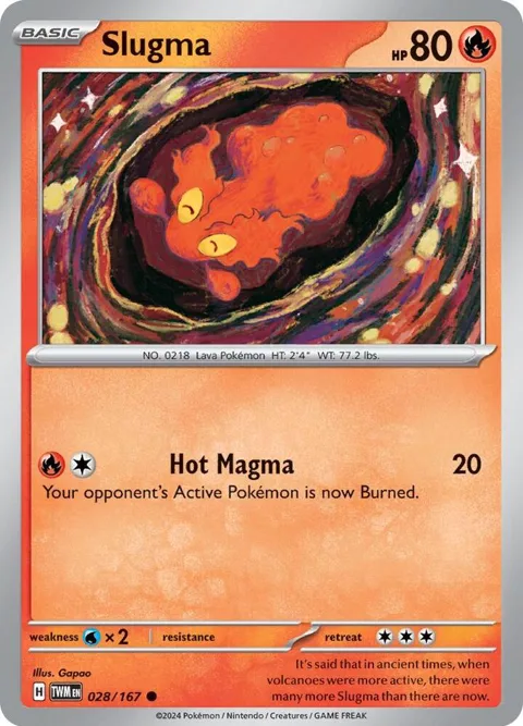 Slugma #028/167 Pokémon card from Twilight Masquerade
