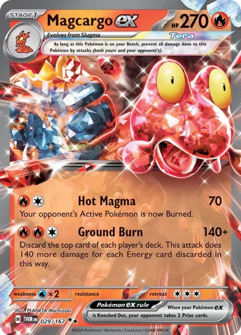 Magcargo ex #029/167 Holofoil Pokémon card from Twilight Masquerade