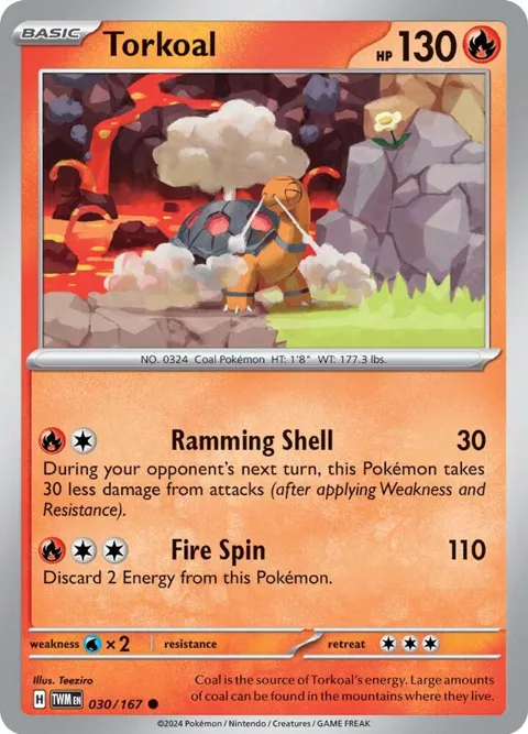 Torkoal #030/167 Pokémon card from Twilight Masquerade