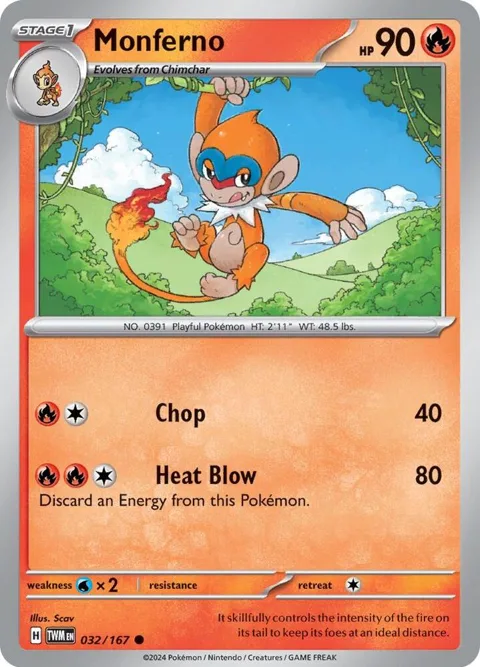 Monferno #032/167 Pokémon card from Twilight Masquerade