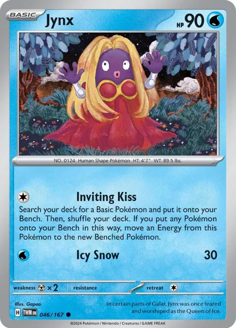 Jynx #046/167 Reverse Holofoil Pokémon card from Twilight Masquerade