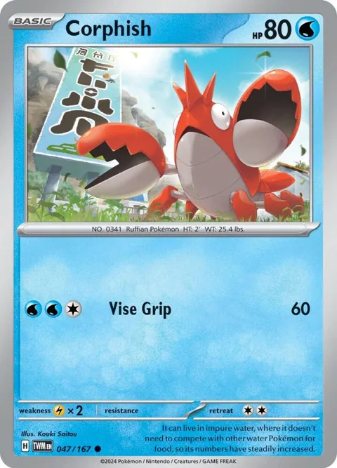 Corphish #047/167 Pokémon card from Twilight Masquerade