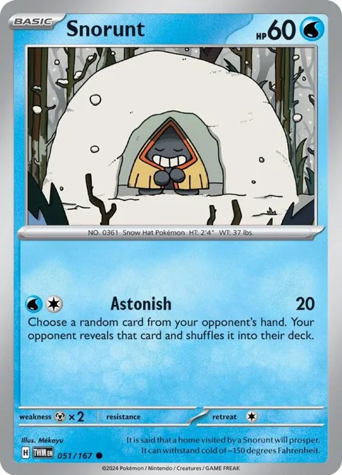 Snorunt #051/167 Pokémon card from Twilight Masquerade