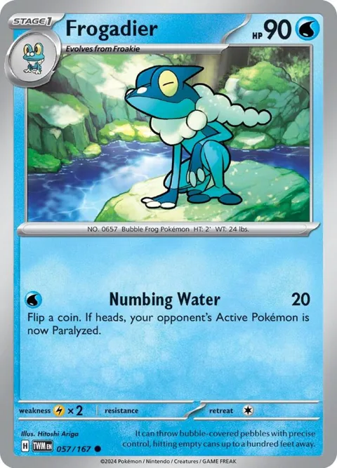 Frogadier #057/167 Pokémon card from Twilight Masquerade