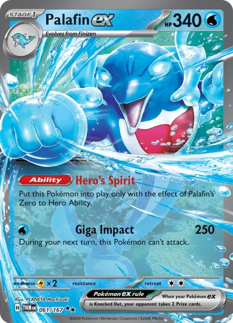Palafin ex #061/167 Holofoil Pokémon card from Twilight Masquerade