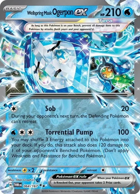 Wellspring Mask Ogerpon ex #064/167 Holofoil Pokémon card from Twilight Masquerade