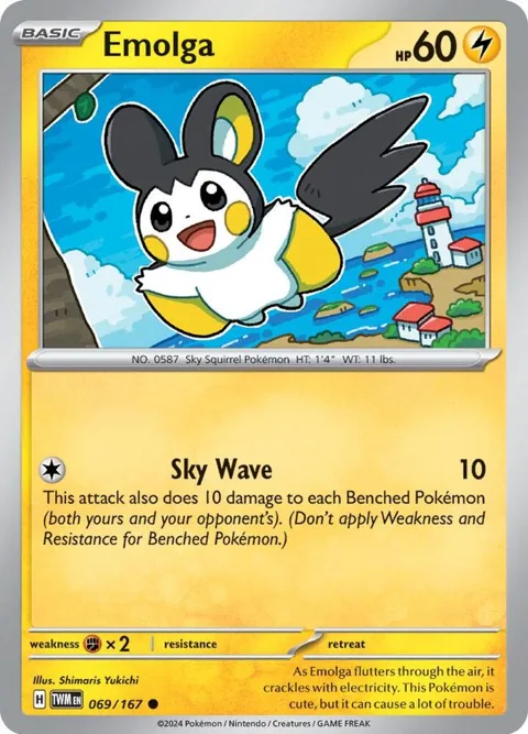 Emolga #069/167 Pokémon card from Twilight Masquerade