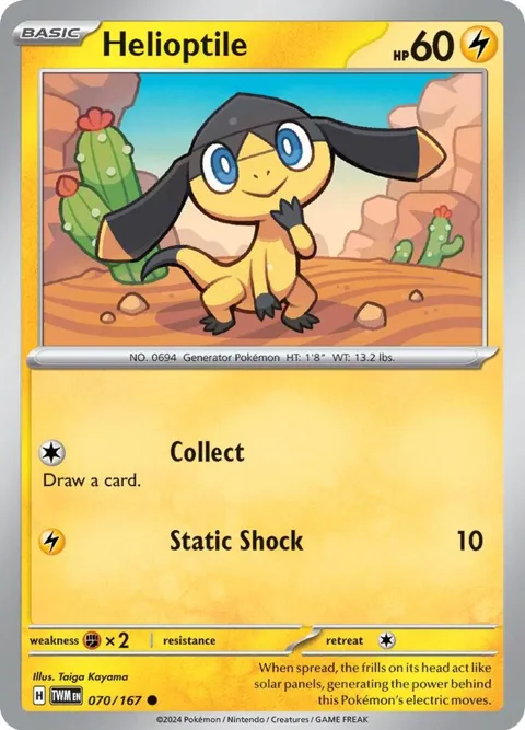 Helioptile #070/167 Pokémon card from Twilight Masquerade