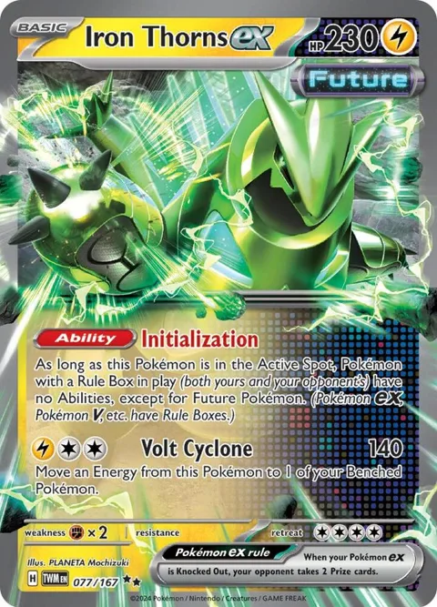 Iron Thorns ex #077/167 Holofoil Pokémon card from Twilight Masquerade