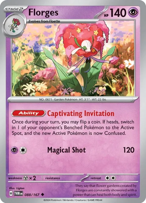 Florges #088/167 Pokémon card from Twilight Masquerade
