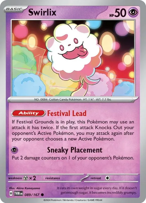 Swirlix #089/167 Pokémon card from Twilight Masquerade