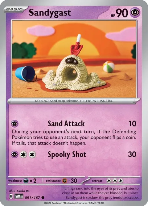 Sandygast #091/167 Pokémon card from Twilight Masquerade
