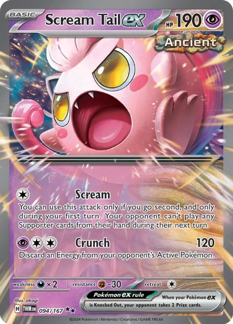 Scream Tail ex #094/167 Holofoil Pokémon card from Twilight Masquerade