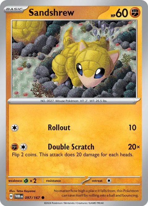 Sandshrew #097/167 Pokémon card from Twilight Masquerade