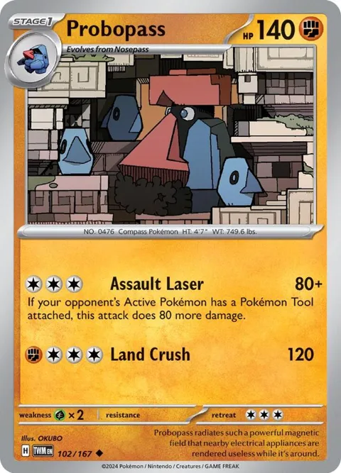 Probopass #102/167 Pokémon card from Twilight Masquerade