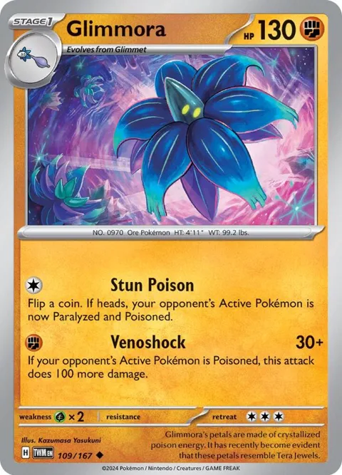 Glimmora #109/167 Reverse Holofoil Pokémon card from Twilight Masquerade