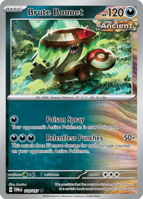 Brute Bonnet #118/167 Pokémon card from Twilight Masquerade