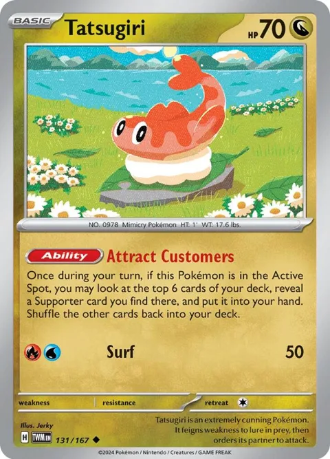 Tatsugiri #131/167 Reverse Holofoil Pokémon card from Twilight Masquerade