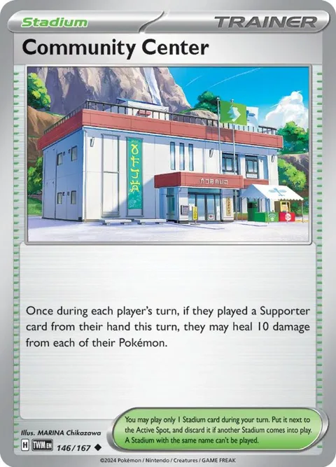 Community Center #146/167 Reverse Holofoil Pokémon card from Twilight Masquerade