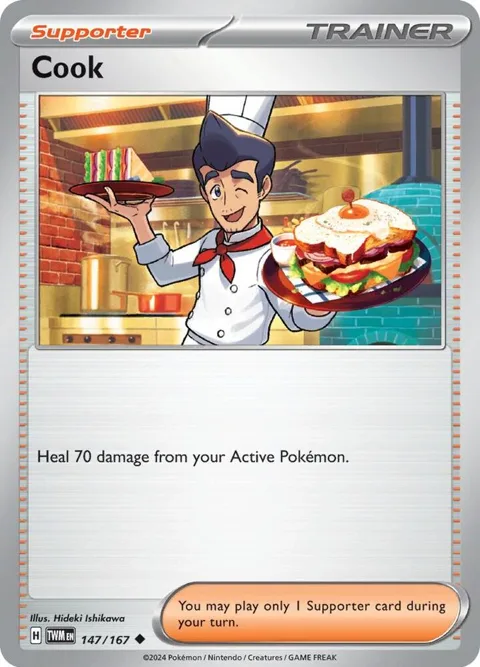 Cook #147/167 Reverse Holofoil Pokémon card from Twilight Masquerade