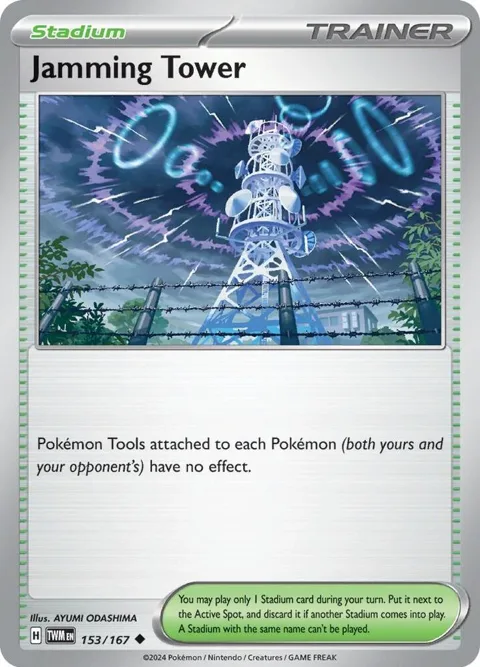 Jamming Tower #153/167 Reverse Holofoil Pokémon card from Twilight Masquerade