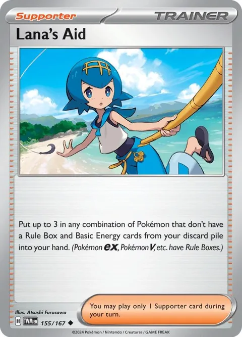 Lana's Aid #155/167 Pokémon card from Twilight Masquerade