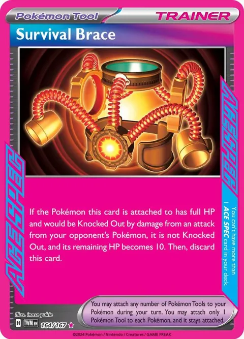 Survival Brace #164/167 Holofoil Pokémon card from Twilight Masquerade