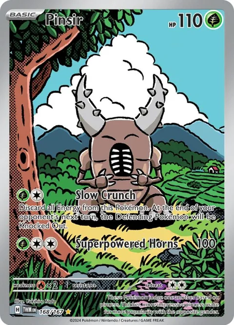 Pinsir #168/167 Holofoil Pokémon card from Twilight Masquerade
