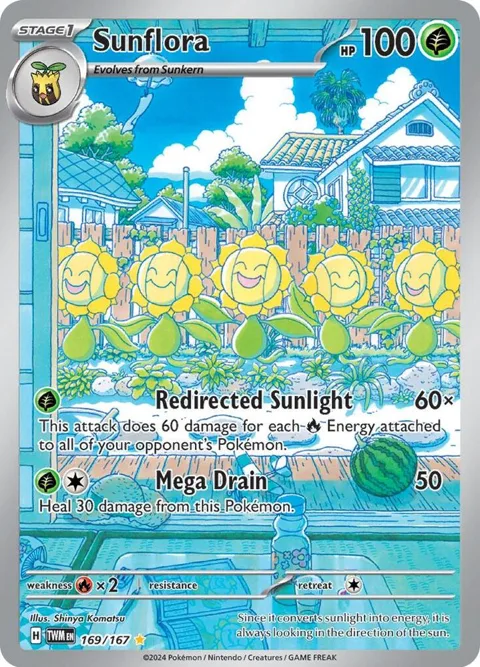 Sunflora #169/167 Holofoil Pokémon card from Twilight Masquerade