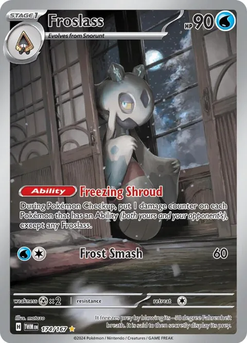 Froslass #174/167 Holofoil Pokémon card from Twilight Masquerade