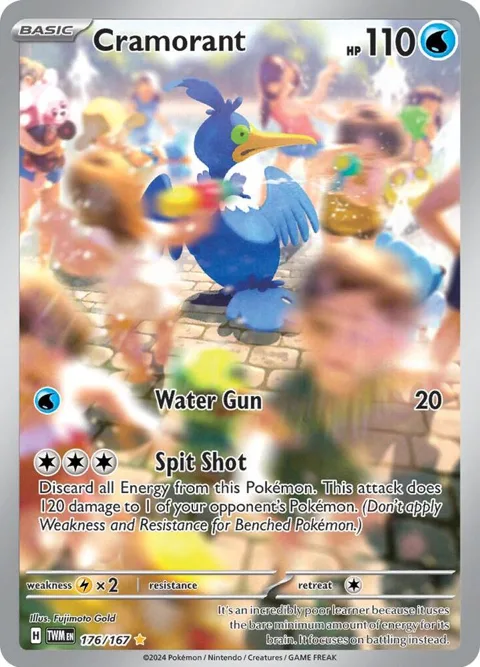 Cramorant #176/167 Holofoil Pokémon card from Twilight Masquerade
